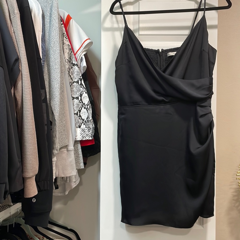 Abercrombie & Fitch Satin Ruched Wrap Dress